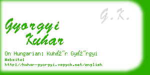 gyorgyi kuhar business card